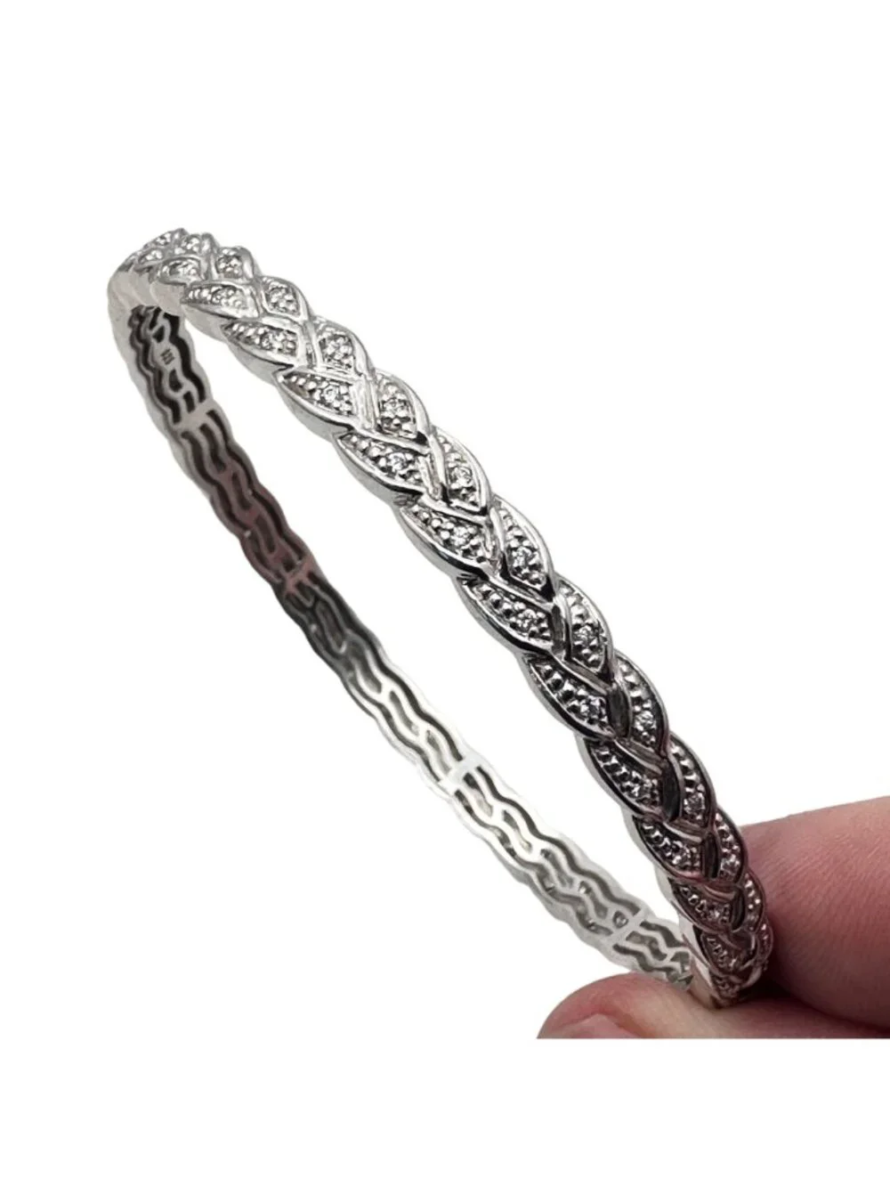 Belle Etoile Bangle Bracelet Sterling Silver Cubic Zirconia